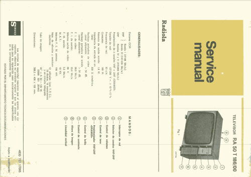 Radiola RA50T186 /00; Philips Ibérica, (ID = 2411068) Television