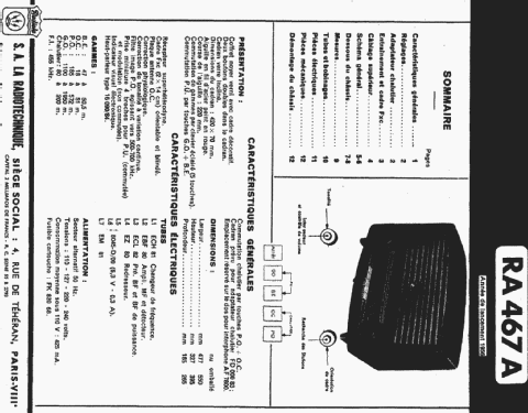 RA467A; Radiola marque (ID = 402125) Radio