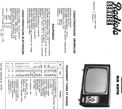 RA6076; Radiola marque (ID = 292520) Télévision