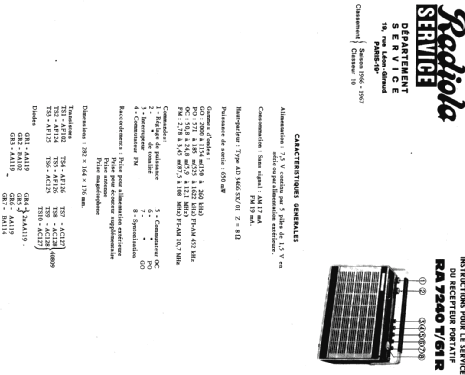 RA7240T; Radiola marque (ID = 290051) Radio