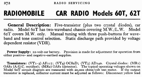 62T ; Radiomobile Ltd., (ID = 727914) Car Radio