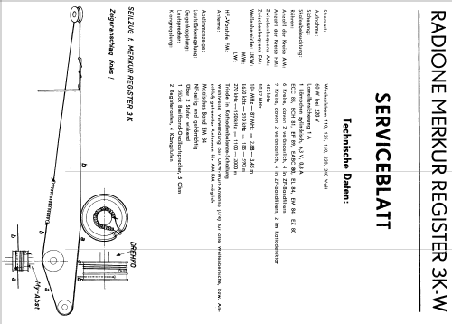 Merkur Register 3K-W; Radione RADIO (ID = 1082357) Radio