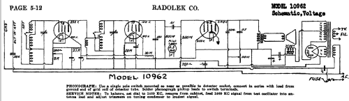 10962 ; Radolek Co., Chicago (ID = 390427) Radio