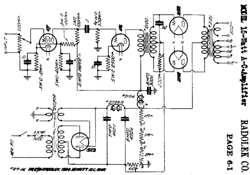 AC Amplifier 15 Watt; Radolek Co., Chicago (ID = 394463) Ampl/Mixer