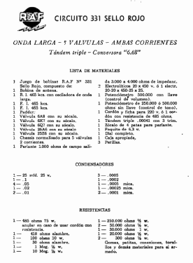 Sello Rojo 331 serie 6A8; RAF; Buenos Aires (ID = 2932949) Radio