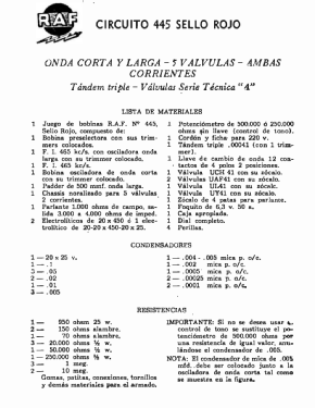 Sello Rojo 445 Rimlock ; RAF; Buenos Aires (ID = 2933836) Radio