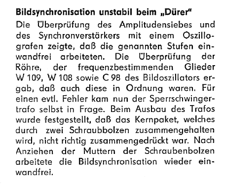 Dürer FE855G; Rafena Werke (ID = 809317) Télévision