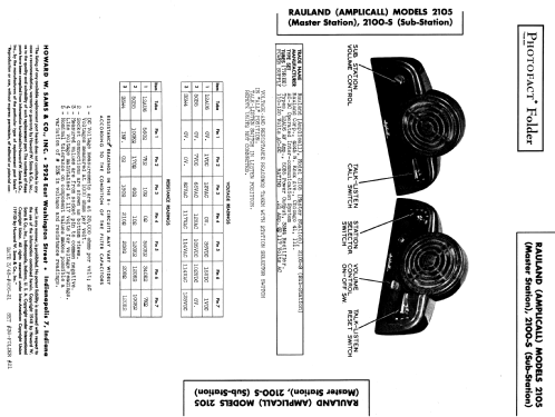 Amplicall 2100-S Sub-Station ; Rauland Corp.; (ID = 960680) Lautspr.-K