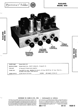 1810; Rauland Corp.; (ID = 3091071) Ampl/Mixer