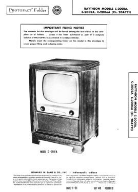 C-2001A Ch= 20AY21; Raytheon Mfg. Co.; (ID = 2969217) Televisore