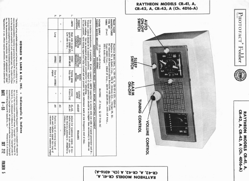CR-42A Ch= 4D16-A; Raytheon Mfg. Co.; (ID = 982442) Radio