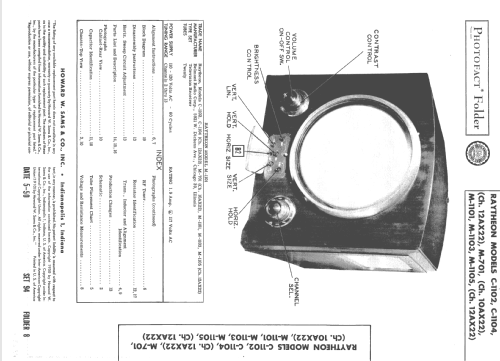 M-1105 Ch= 12AX22; Raytheon Mfg. Co.; (ID = 1666473) Television