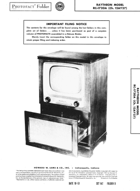 RC-1720A Ch= 17AY27; Raytheon Mfg. Co.; (ID = 2961823) Television