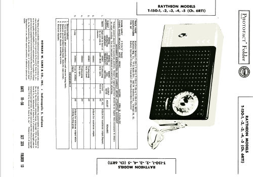 T-150-1 Ch=6RT1; Raytheon Mfg. Co.; (ID = 1952277) Radio