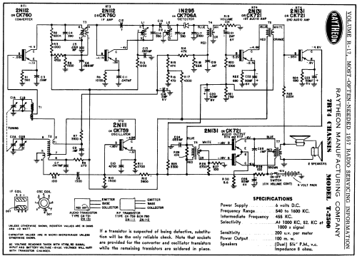 T-2500 Ch= 7RT4; Raytheon Mfg. Co.; (ID = 133640) Radio