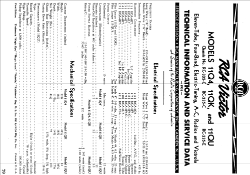 11QU Ch= RC-335E; RCA RCA Victor Co. (ID = 975532) Radio