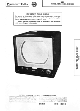 16T152 Ch= KCS47E; RCA RCA Victor Co. (ID = 3024641) Television