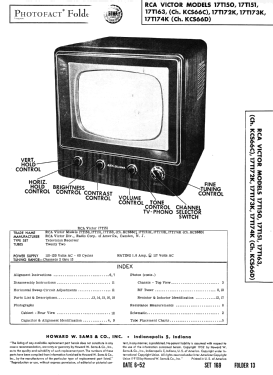 17T150 'Colby' Ch= KCS66C; RCA RCA Victor Co. (ID = 3056221) Television