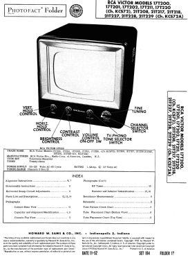 17T200 'Shelly' Ch= KCS72; RCA RCA Victor Co. (ID = 3102459) Television