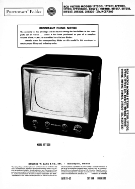 17T211 'Ashton' Ch= KCS72; RCA RCA Victor Co. (ID = 3102507) Television