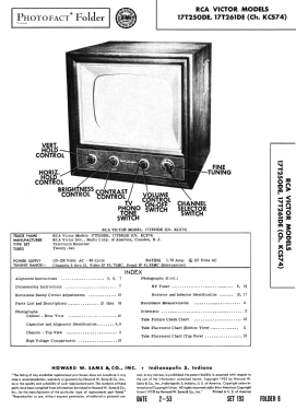17T261DE 'Ainsworth' Ch= KCS74; RCA RCA Victor Co. (ID = 3139217) Television