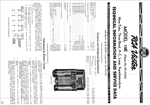 19 K Ch= RC-512A; RCA RCA Victor Co. (ID = 1047581) Radio