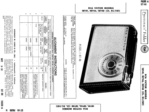 1BT46 Ch= RC-1181; RCA RCA Victor Co. (ID = 798192) Radio