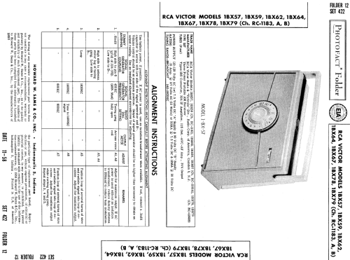 1BX59 Ch= RC-1183; RCA RCA Victor Co. (ID = 749692) Radio