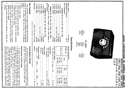 1X53 Ch= RC 1104B-1; RCA RCA Victor Co. (ID = 98359) Radio