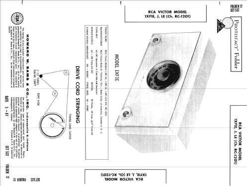 1XF1E Ch= RC-1201; RCA RCA Victor Co. (ID = 824845) Radio