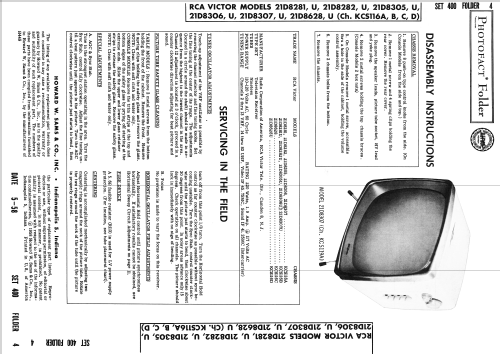 21D8307U Ch= KCS116B; RCA RCA Victor Co. (ID = 2615317) Television
