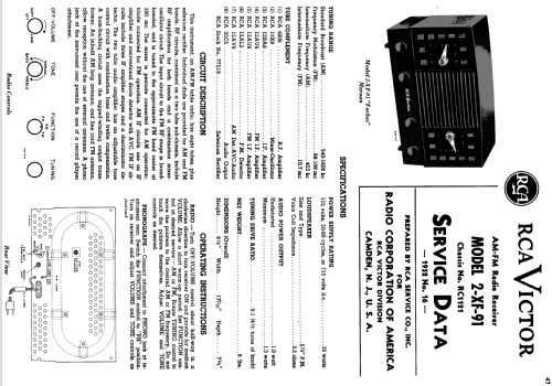 2-XF-91 'Forbes' Ch= RC-1121; RCA RCA Victor Co. (ID = 1233865) Radio