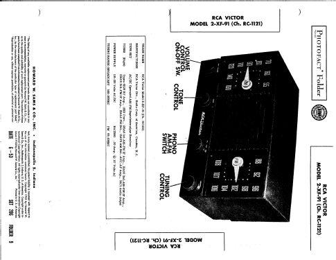 2-XF-91 'Forbes' Ch= RC-1121; RCA RCA Victor Co. (ID = 2081465) Radio