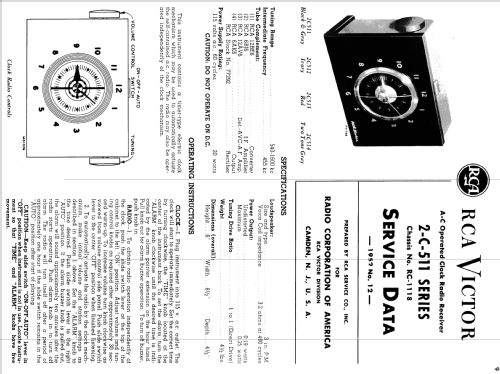 2C514 Ch= RC-1118; RCA RCA Victor Co. (ID = 1217762) Radio