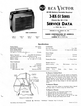 3-BX-51 Ch= RC-1126; RCA RCA Victor Co. (ID = 3083331) Radio