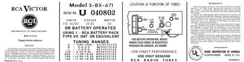 3-BX-671 Strato-World Ch= RC-1125; RCA RCA Victor Co. (ID = 3089307) Radio