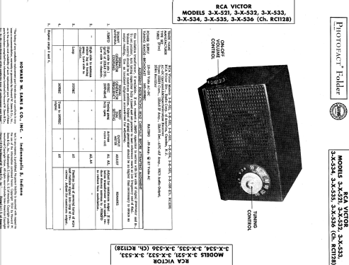 3-X-535 Ch= RC1128; RCA RCA Victor Co. (ID = 510476) Radio