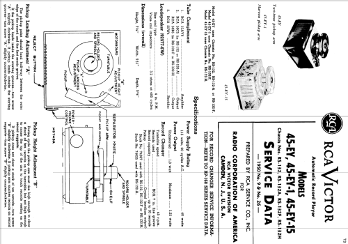 45-EY-15 Ch= RS-132H; RCA RCA Victor Co. (ID = 1384155) R-Player