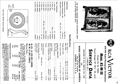 45-W-10 Ch= RC-1096A; RCA RCA Victor Co. (ID = 1392679) Radio