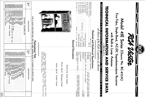 45E Ch= RC-435A; RCA RCA Victor Co. (ID = 983566) Radio