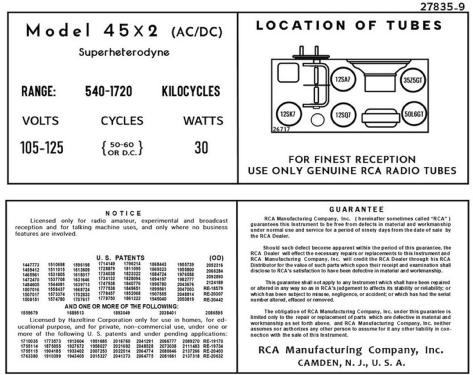 45X2 Ch= RC-457; RCA RCA Victor Co. (ID = 3074553) Radio