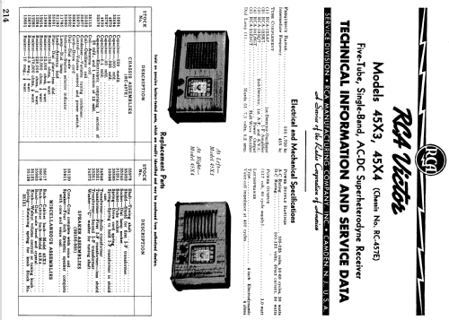 45X3 Ch= RC-457E; RCA RCA Victor Co. (ID = 1050716) Radio