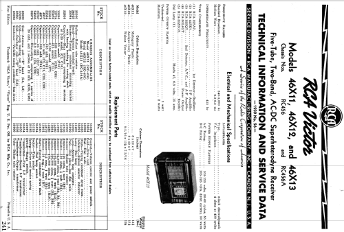 46X11 Ch= RC-456; RCA RCA Victor Co. (ID = 984355) Radio