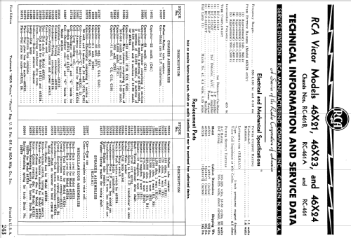 46X24 Ch= RC461; RCA RCA Victor Co. (ID = 984370) Radio