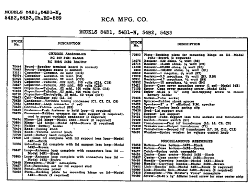 54B1N Ch= RC-589D; RCA RCA Victor Co. (ID = 984188) Radio