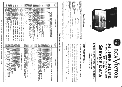 54B2 Ch= RC-589; RCA RCA Victor Co. (ID = 1109097) Radio