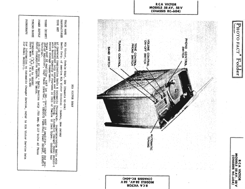 58AV Ch= RC-604; RCA RCA Victor Co. (ID = 478377) Radio