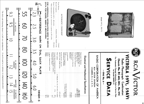 59AV1 Ch= RC-605; RCA RCA Victor Co. (ID = 1107381) Radio