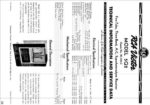 5Q2 Ch= RC-325C; RCA RCA Victor Co. (ID = 975441) Radio