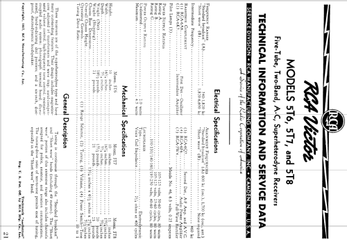 5T8 ; RCA RCA Victor Co. (ID = 908185) Radio